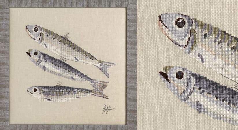 Les sardines au point de croix