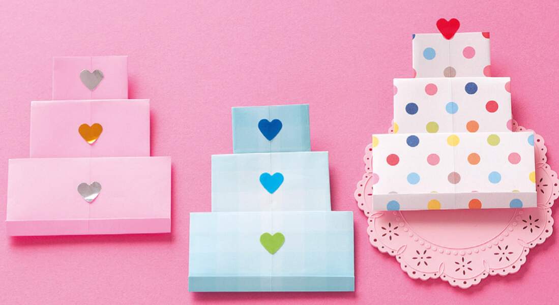 Carte pour un anniversaire : l’origami gâteau