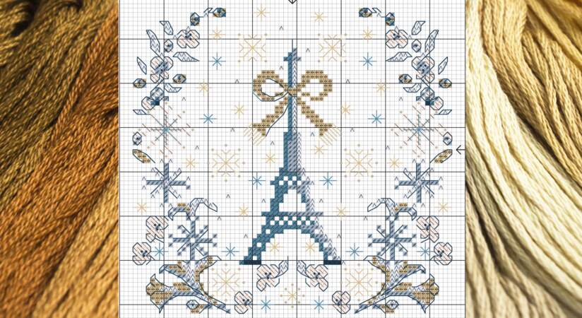 Gratuite : une grille de broderie "Tour Eiffel" au point de croix