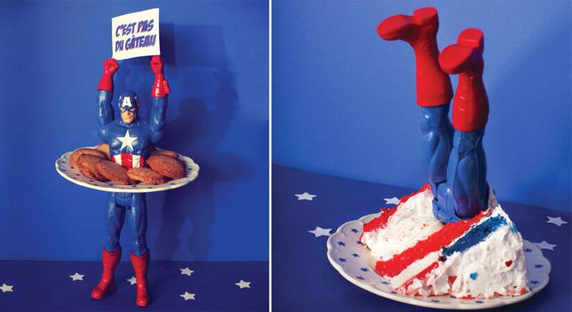 Un stand cake super-héros pour un anniversaire d’enfants