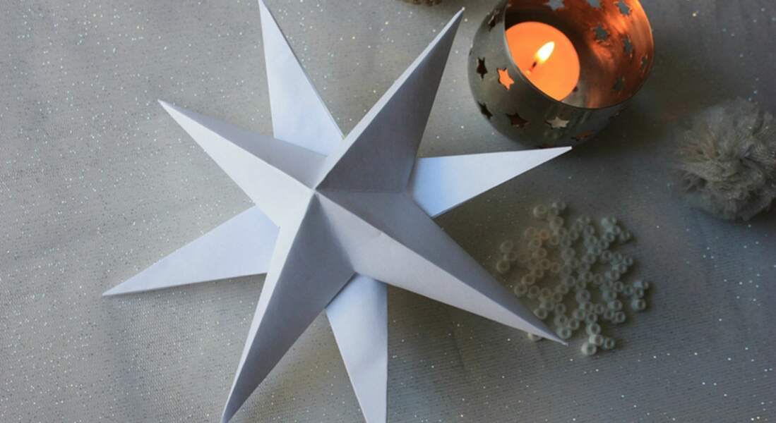 Etoile de Noël 3D en origami