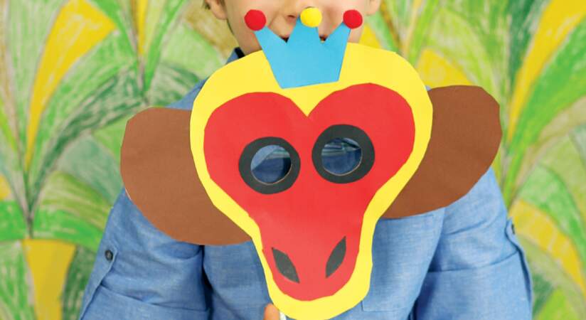 Mardi gras : un masque singe en papier pour le carnaval