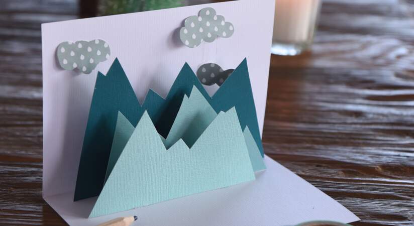 Déco style montagne : une carte de Noël pop-up