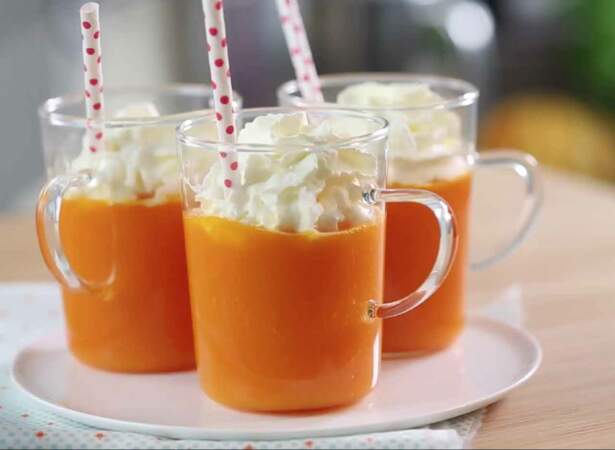 La délicieuse recette du cappuccino carottes citron chantilly