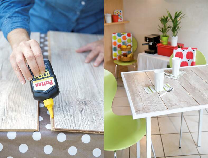 DIY récup : fabriquer une table avec un reste de parquet
