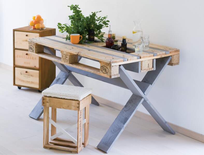Récup : une table en palette de bois