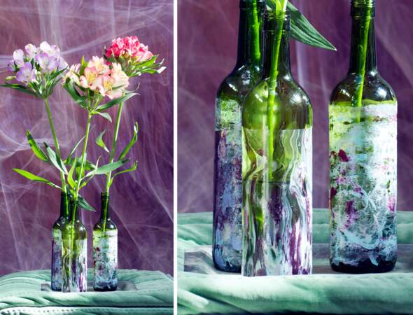 DIY : un vase-bouteille décoré au vernis à ongles