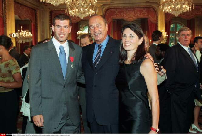 Jacques Chirac, Zinédine Zidane et sa femme Véronique : 1998