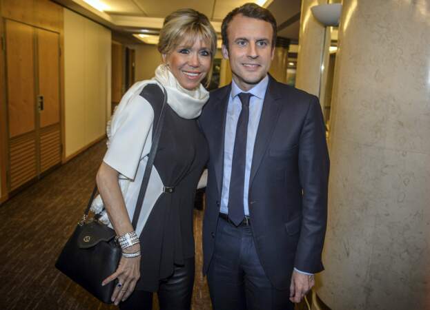 Emmanuel Macron et Brigitte Macron à la soirée annuel du Crif (février 2017)