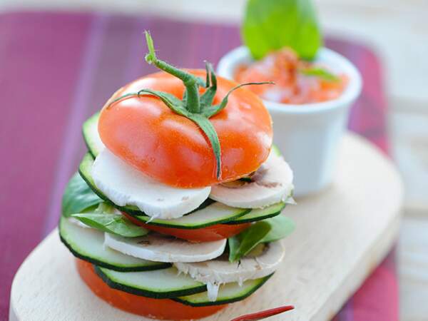Sandwich tomate-champignon