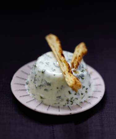 Panna cotta de fromage blanc aux herbes