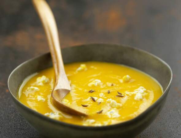 Soupe potiron curry chèvre