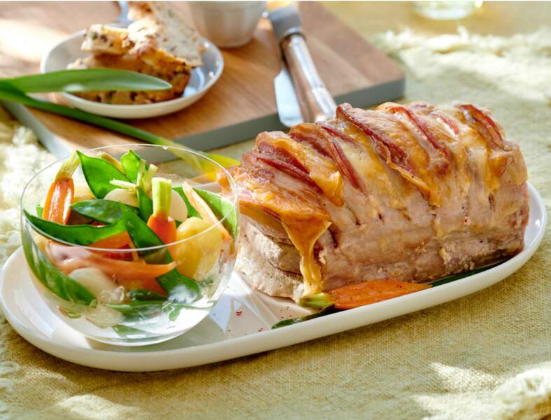 Rôti de porc orloff et ses légumes primeurs