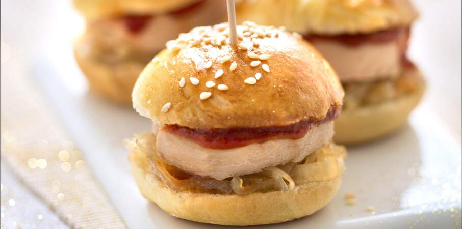 Mini-burgers au foie gras et chutney de figues