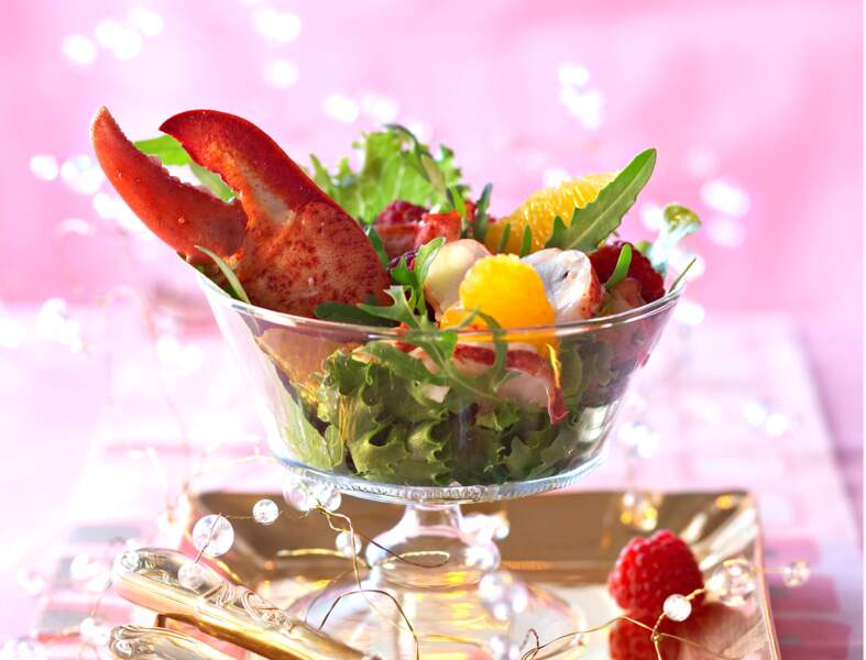 Salade de homard aux framboises