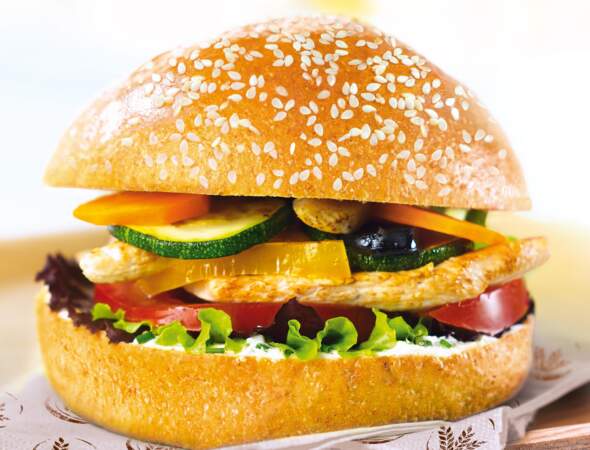 Burger brioché aux légumes du soleil