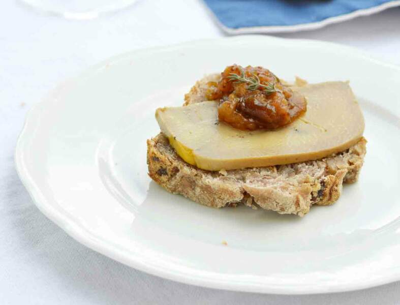 Toast de foie gras d'oie et son chutney figues et thym