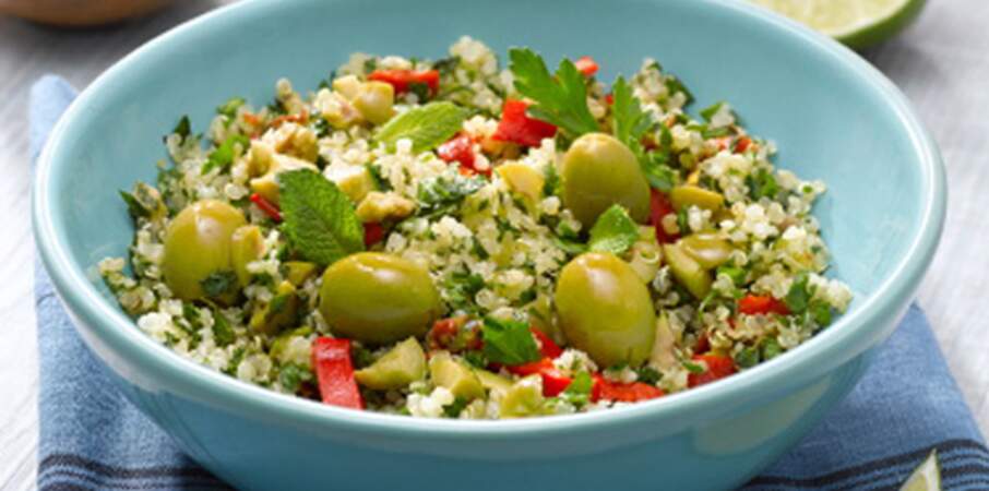 Salade de quinoa aux olives vertes