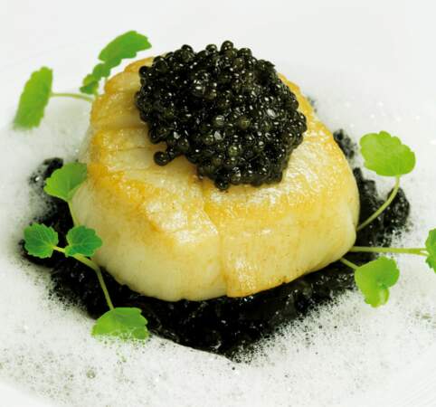 Saint-Jacques, risotto et caviar de Philippe Etchebest