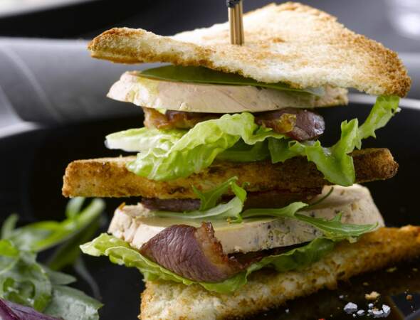 Club sandwich foie gras et magret	