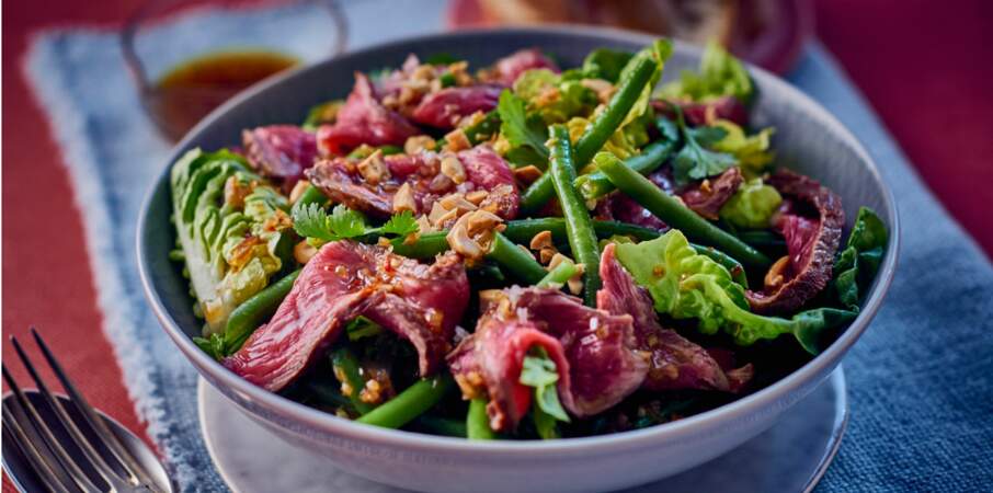 Salade de bœuf grillé et haricots verts façon thaïe