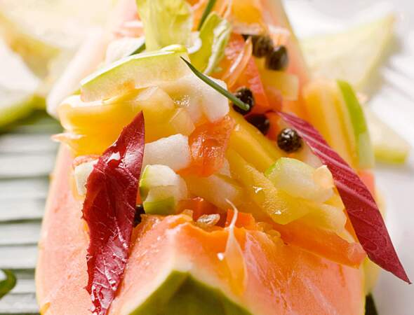 Salade de papayes aux fruits exotiques