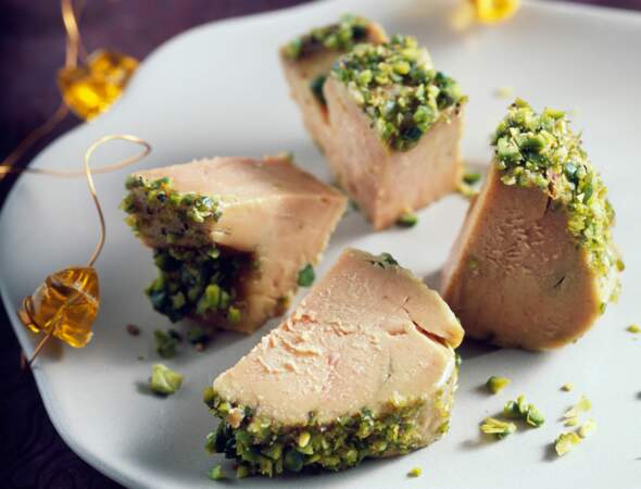 Bouchées de foie gras pané à la pistache