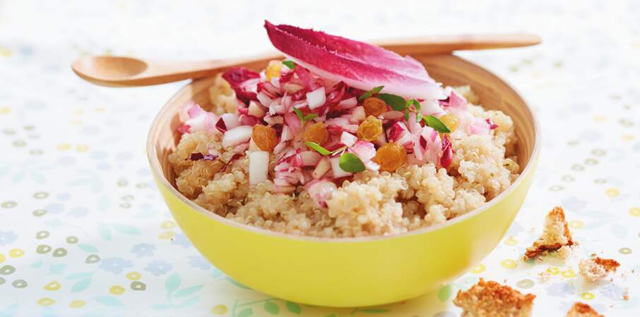 Salade d’endives, quinoa et raisins secs
