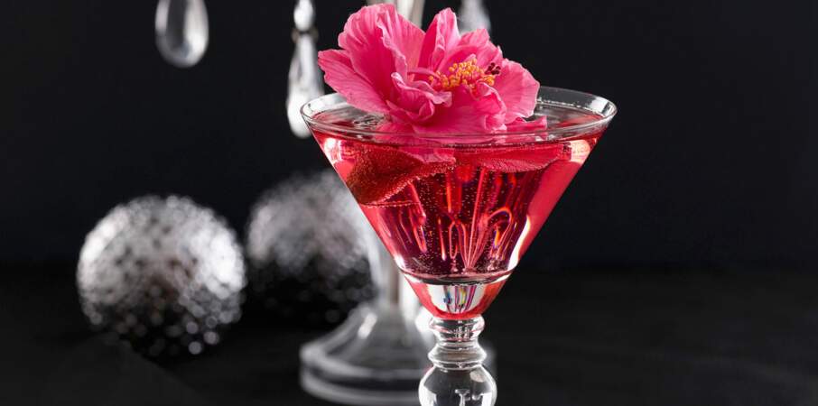 Champagne aux fleurs d'hibiscus