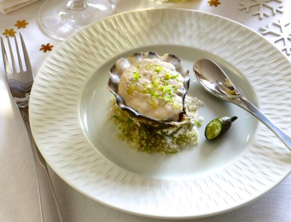 Ecume d’huîtres au citron caviar