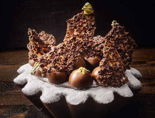 Le cake poires chocolat nougatine de Nicolas Bernardé