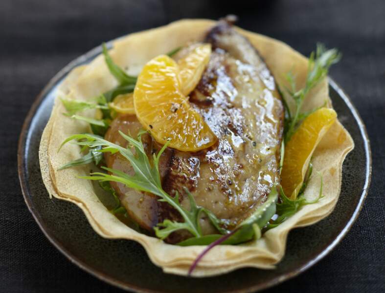 Foie gras de Canard des Landes chaud aux clémentines de Corse