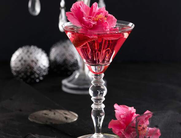 Champagne aux fleurs d'hibiscus