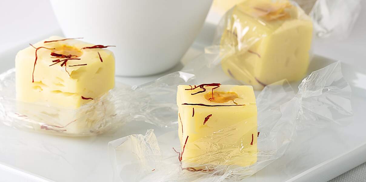 Bouchées de fromage bethmale à la moutarde de safran et crème d’Isigny
