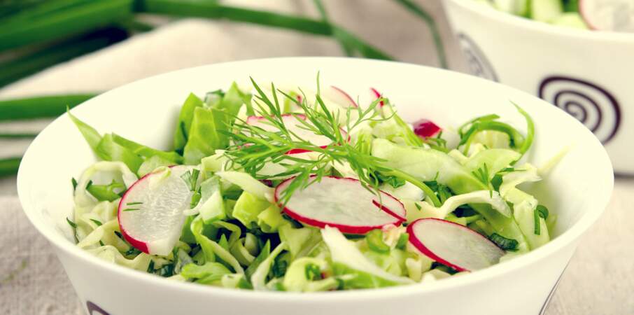 Salade de chou blanc, chou-rave et radis