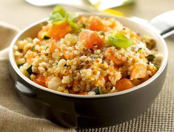 Risotto de quinoa, courgette et saumon