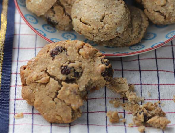 Cookies aux flocons de quinoa, raisins et noix bio