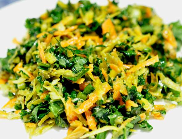 Salade de chou kale aux betteraves jaunes