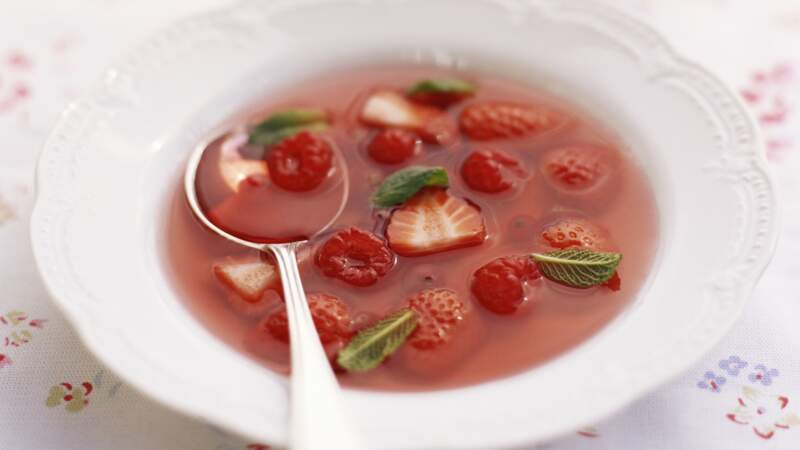 Soupe de fraises à la vanille