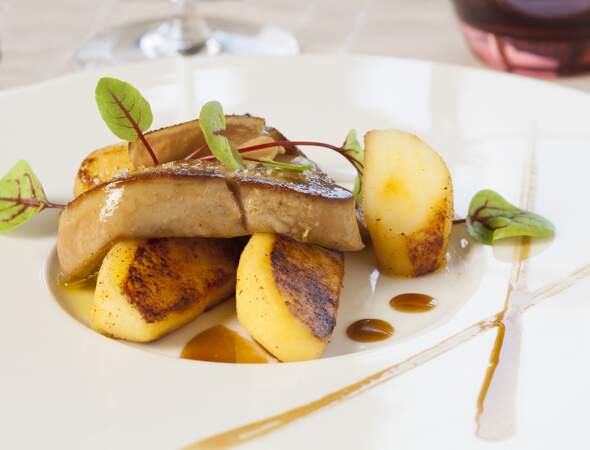 Foie gras de canard et pomme ariane aux épices grillées