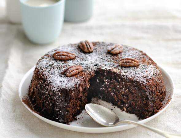 Chocolatine : gâteau chocolat noix de pécan au micro ondes de Tupperware