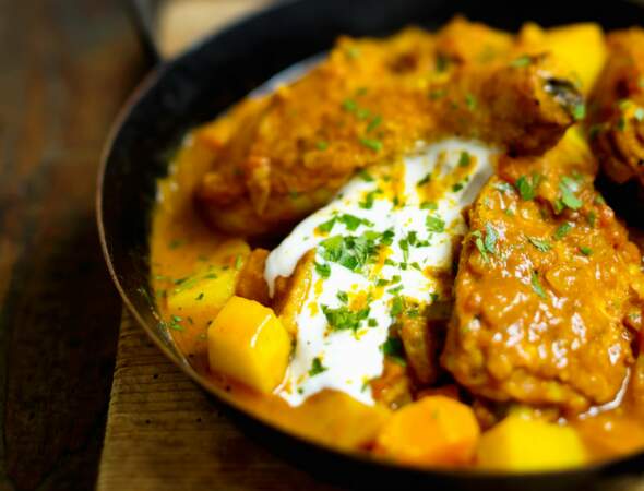 Curry de poulet au yaourt à l'indienne
