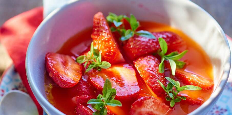Soupe de fraises au citron