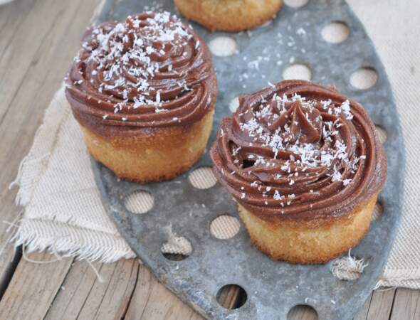Muffins à la noix de coco et ganache chocolat