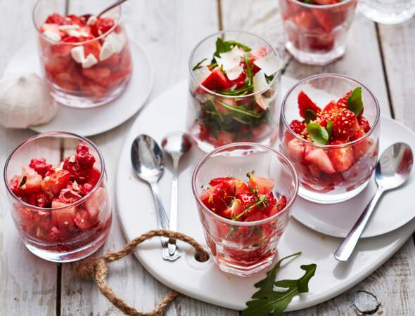 Verrines de fraises poêlée à customiser