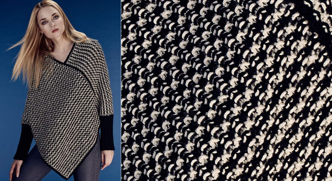 Cape En Cachemire Tricot Chic - Taille F38, Couleur Blanc écru - Neuf Sans étiquettes