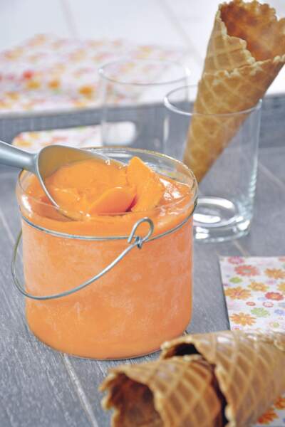 Sorbet abricot, citron et basilic 