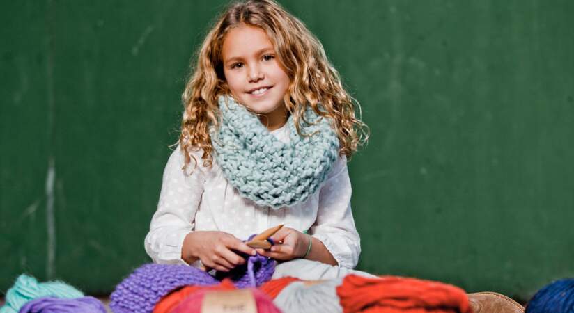 Modèle de tricot gratuit : le snood pour enfant "We are knitters"