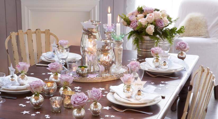 Décoration de table romantique et pastel 