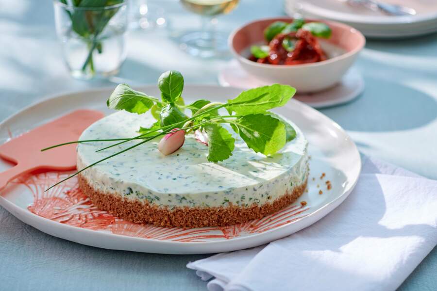 Cheesecake au fromage frais et fines herbes